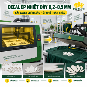 Decal ép nhiệt dày 0.2mm đến 0.5mm