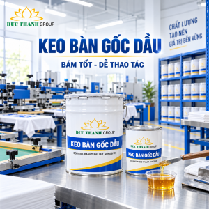 Keo bàn gốc dầu in lụa giữ vải trên mâm in